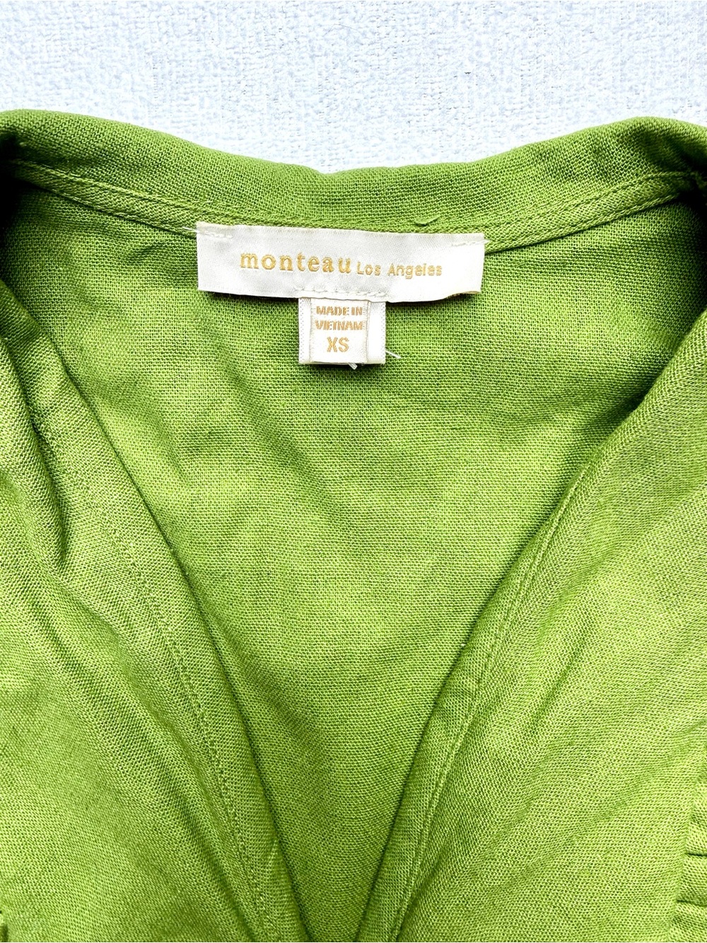 Monteau Green Ruffle-Collar Button-Front Mini Dress - Picture 3 of 8